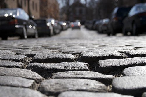 cobblestone road